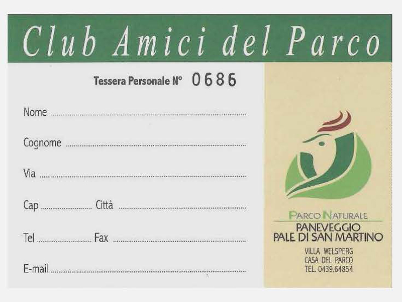 Tessere Amici del Parco 2015 amici